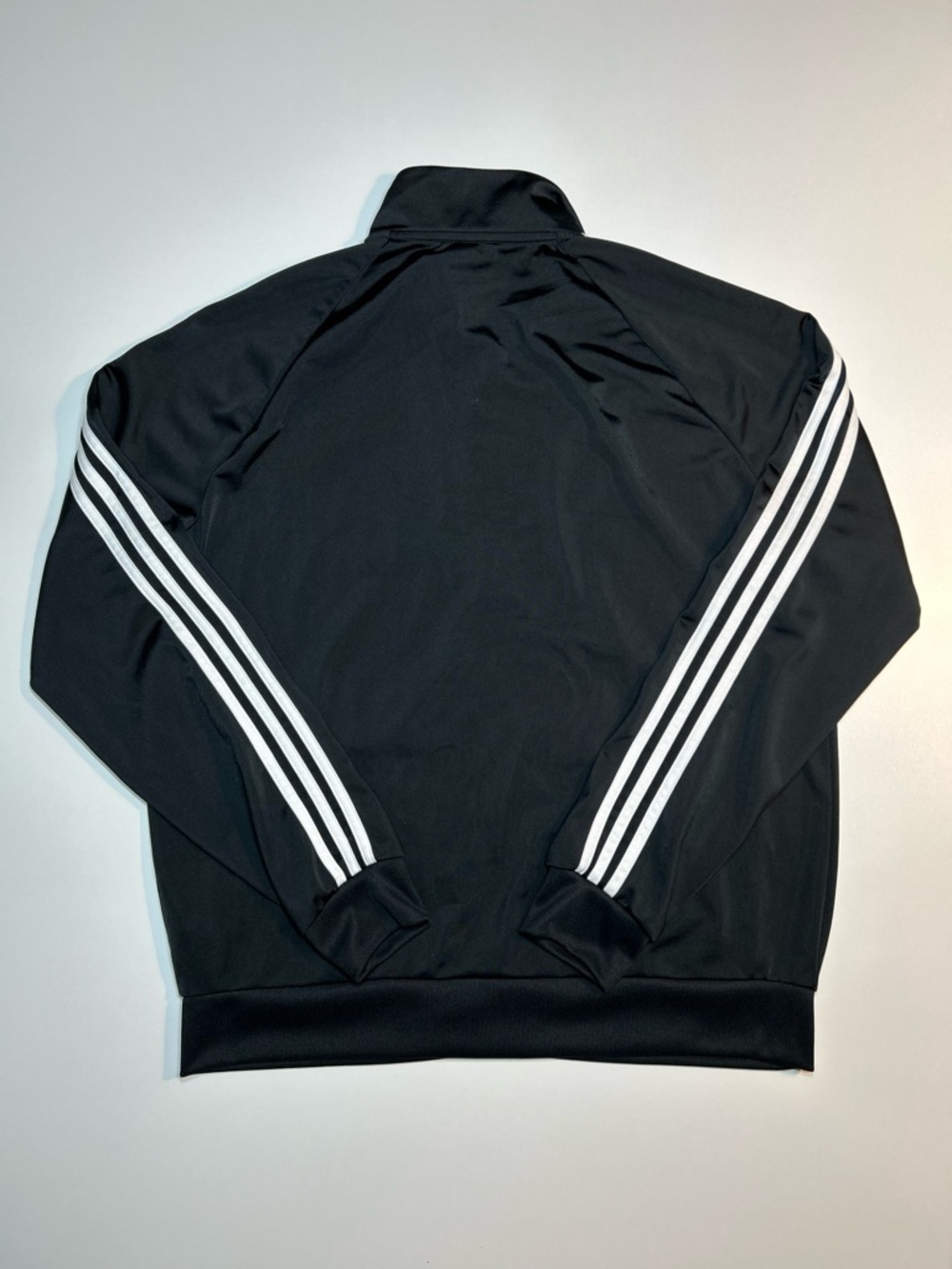 adidas Men's Essentials Warm-Up 3-Stripes Track Jacket Black White - Picture 2 of 6
